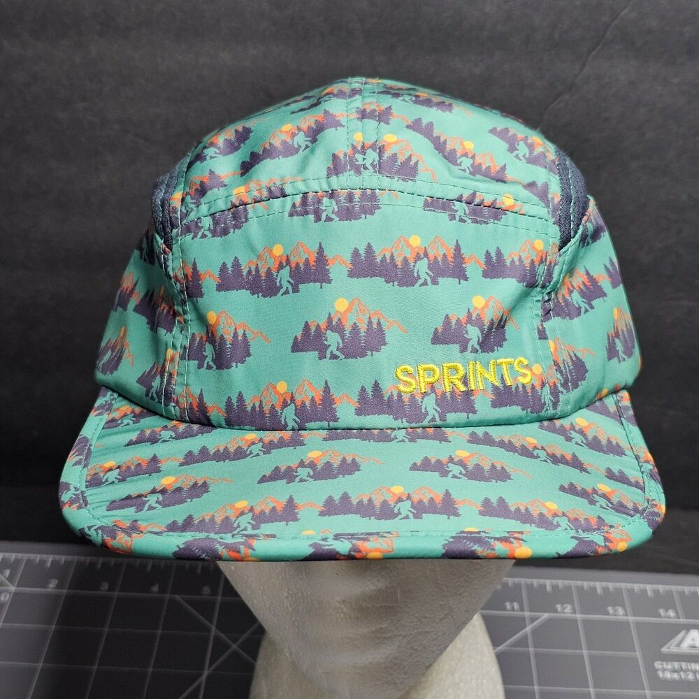 Sprints Sasquatch Outdoor Pattern Hat Teal Running Baseball Cap OSFM